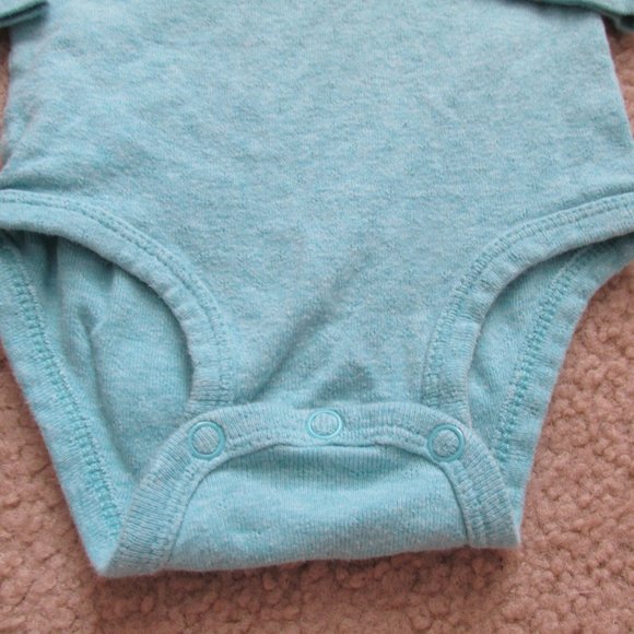 Carters One Piece Onesie Girls Size 9M‎ Blue Long Sleeve Crew Neck Infant Snap - Picture 2 of 5